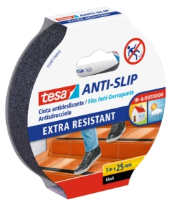 NASTRO ANTISCIVOLO ANTI-SLIP NERO, 25 MM X 5 MT - TESA